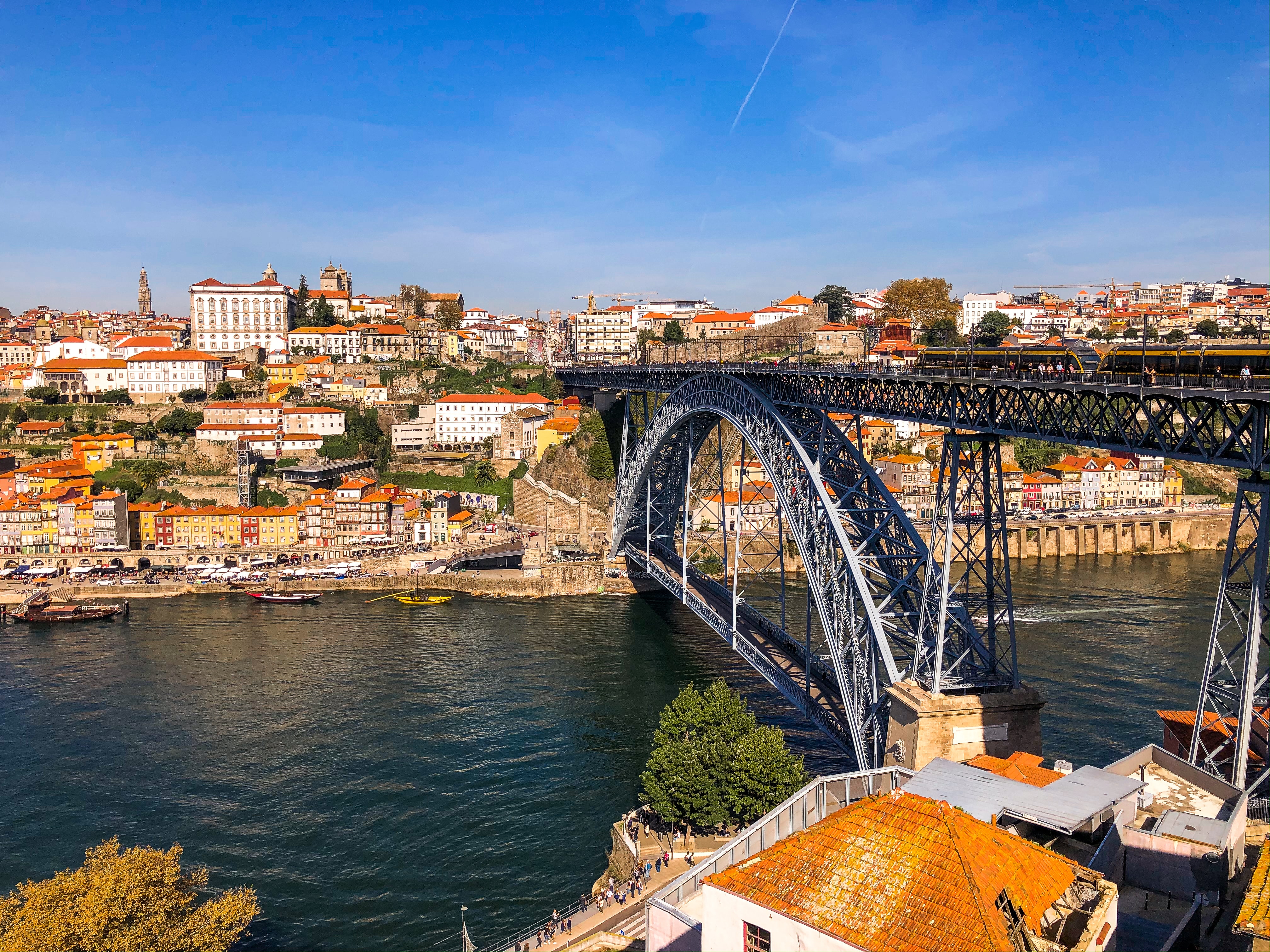 City of Porto with river and bridge in foreground