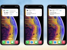 three iPhone screens 