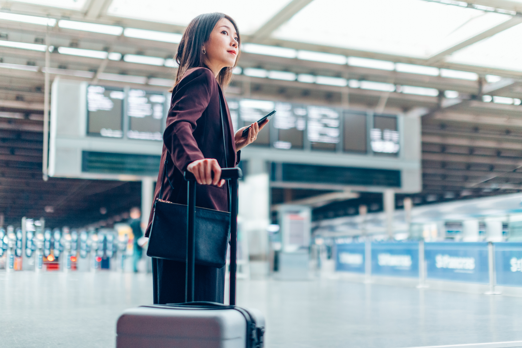 traveler arriving at the airport