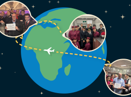 illustration of round-the-world journey