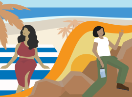 illustration of two people on a trip
