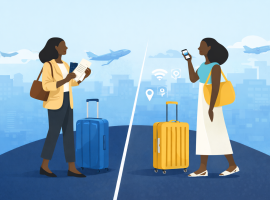 illustration of two people traveling