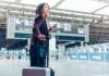 traveler arriving at the airport