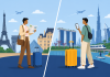 illustration of two people traveling