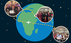 illustration of round-the-world journey