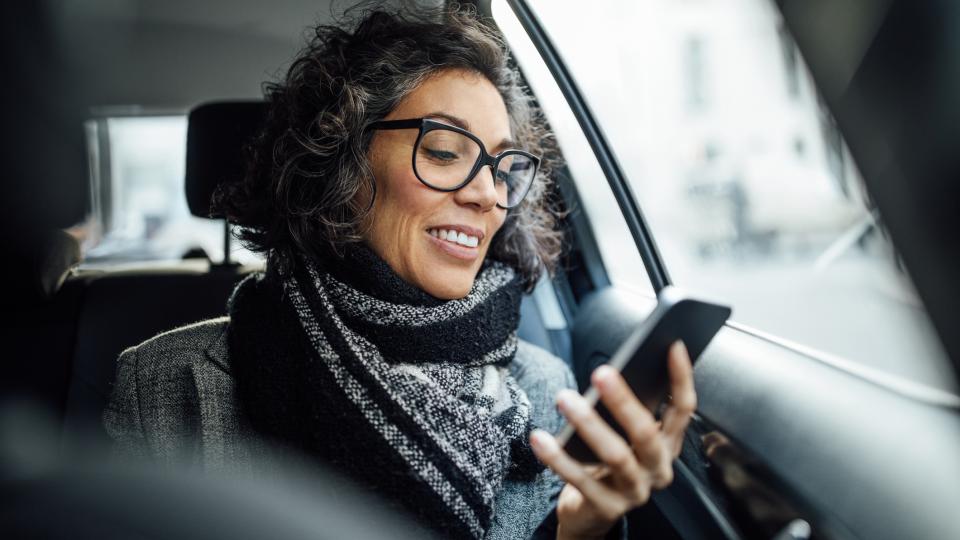 person looking at phone